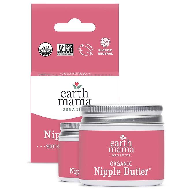 Organic Nipple Butter Breastfeeding Cream by Earth Mama | Lanolin-free, Safe for Nursing & Dry Sk... | Amazon (US)