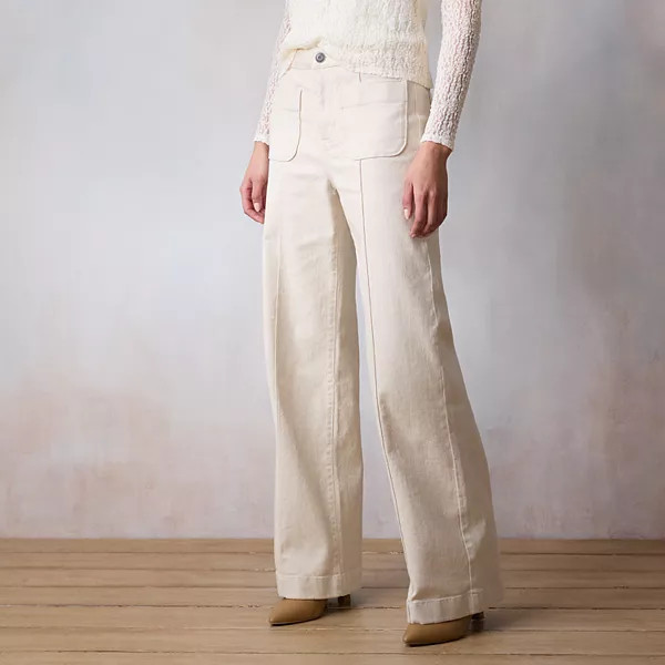 Women's LC Lauren Conrad Super High-Rise Wide Leg Cropped Pants | Kohl's
