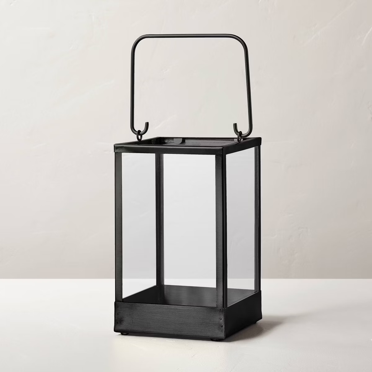Square Metal & Glass Pillar Candle Lantern - Hearth & Hand™ with Magnolia | Target