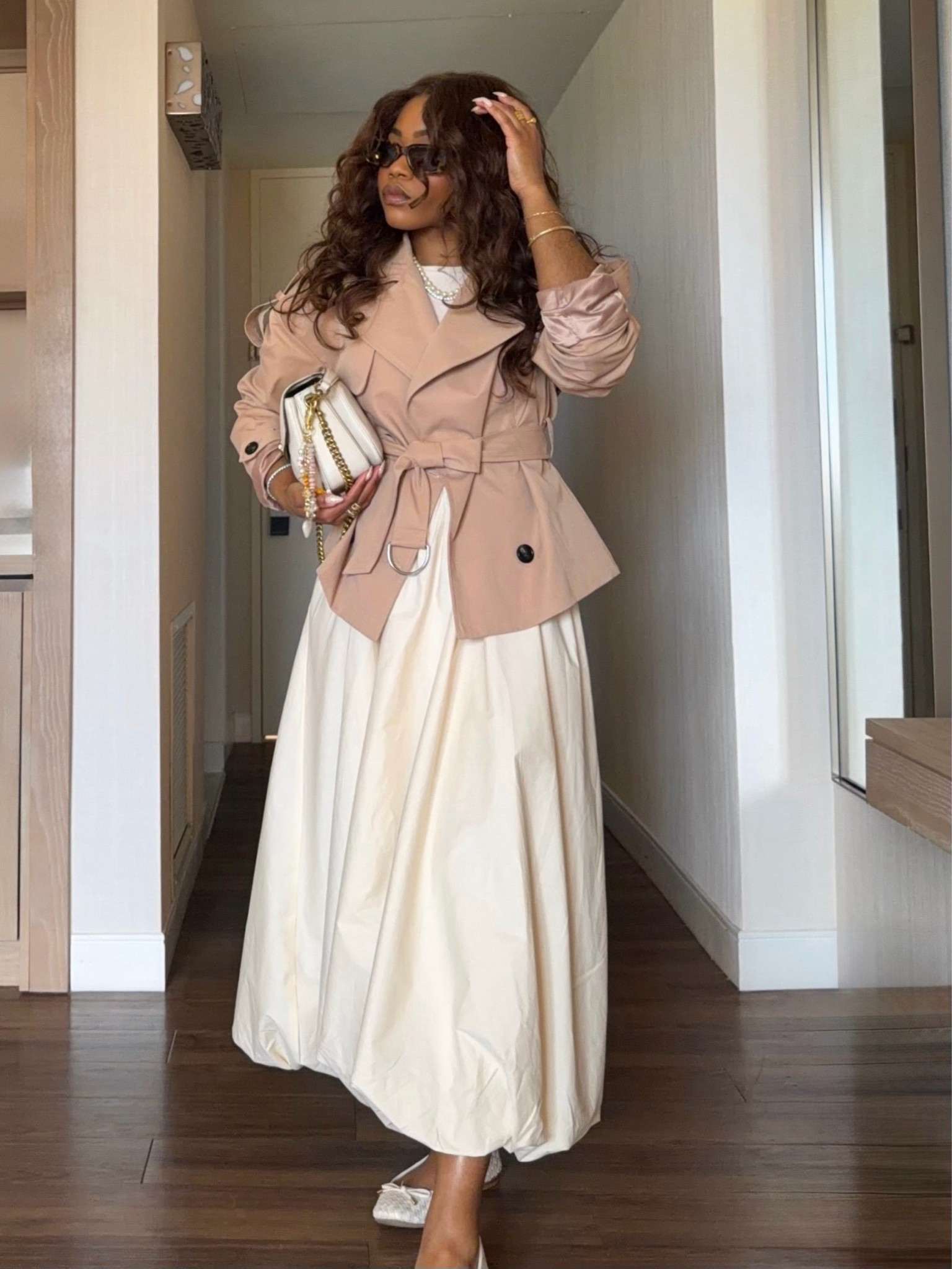 Soft neutrals + polished layers = the chic outfit formula I always come back to 🤍✨
A belted trench, flowing dress, gold jewelry, and a structured neutral bag instantly make an outfit feel elevated, timeless, and expensive-looking without trying too hard. Perfect for the office, brunch, business travel, or an elevated everyday look.

work outfit, chic outfit, chic outfits to copy, neutral outfit, elevated basics, trench coat outfit, spring outfit, classy outfit, elegant style, quiet luxury outfit, office chic, feminine style, polished outfit, soft neutral aesthetic, corporate casual, effortless style

#ChicStyle
#ElevatedBasics
#QuietLuxuryStyle
#OfficeChic
#SpringStyle

#LTKootd #LTKWorkwear #LTKPetite