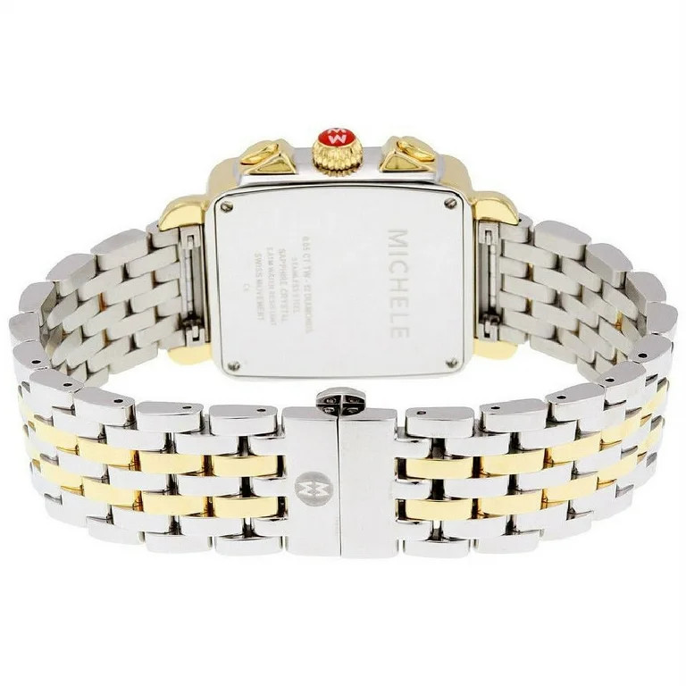 Michele Signature Deco Diamond Two_tone Mother Of pearl Chronograph Diamond Dial Watch MWW06P0001... | Walmart (US)