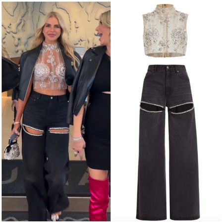 Alexia Echevarria’s Black Jeans (also seen on Taylor Swift) and Embellished Top
