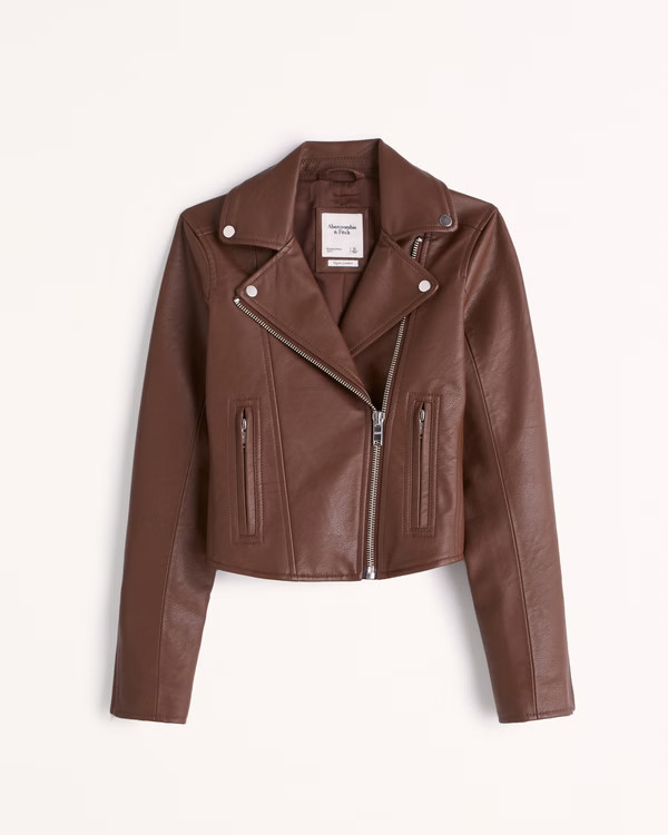 Vegan Leather Moto Jacket | Abercrombie & Fitch (US)