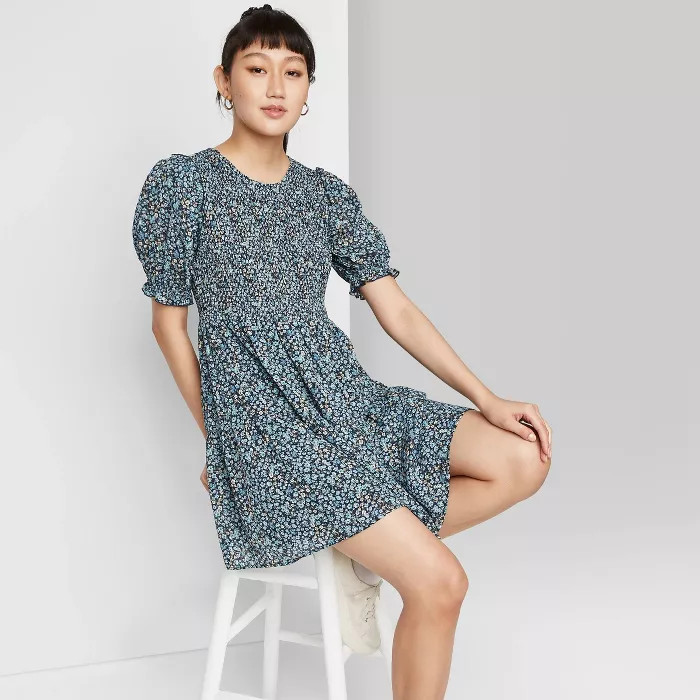 Women's Short Sleeve Smocked Top Tiered Dress - Wild Fable™ | Target