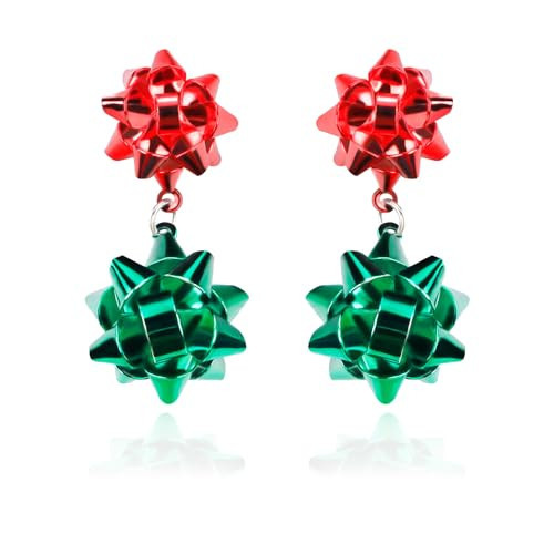 Dayaney Christmas Bow Earrings for Women, Christmas Earrings Dangle New Year Jewelry Xmas Gifts Stocking Stuffers for Her Holiday Jewelry Match Ugly Sweaters | Amazon (US)