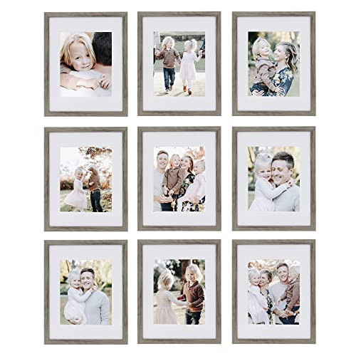Sheffield Home 9 Piece Gallery Wall Frame Set, 11x14 Inch, Natural | Amazon (US)