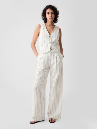 365 High Rise Linen-Cotton Trousers | Gap (CA)