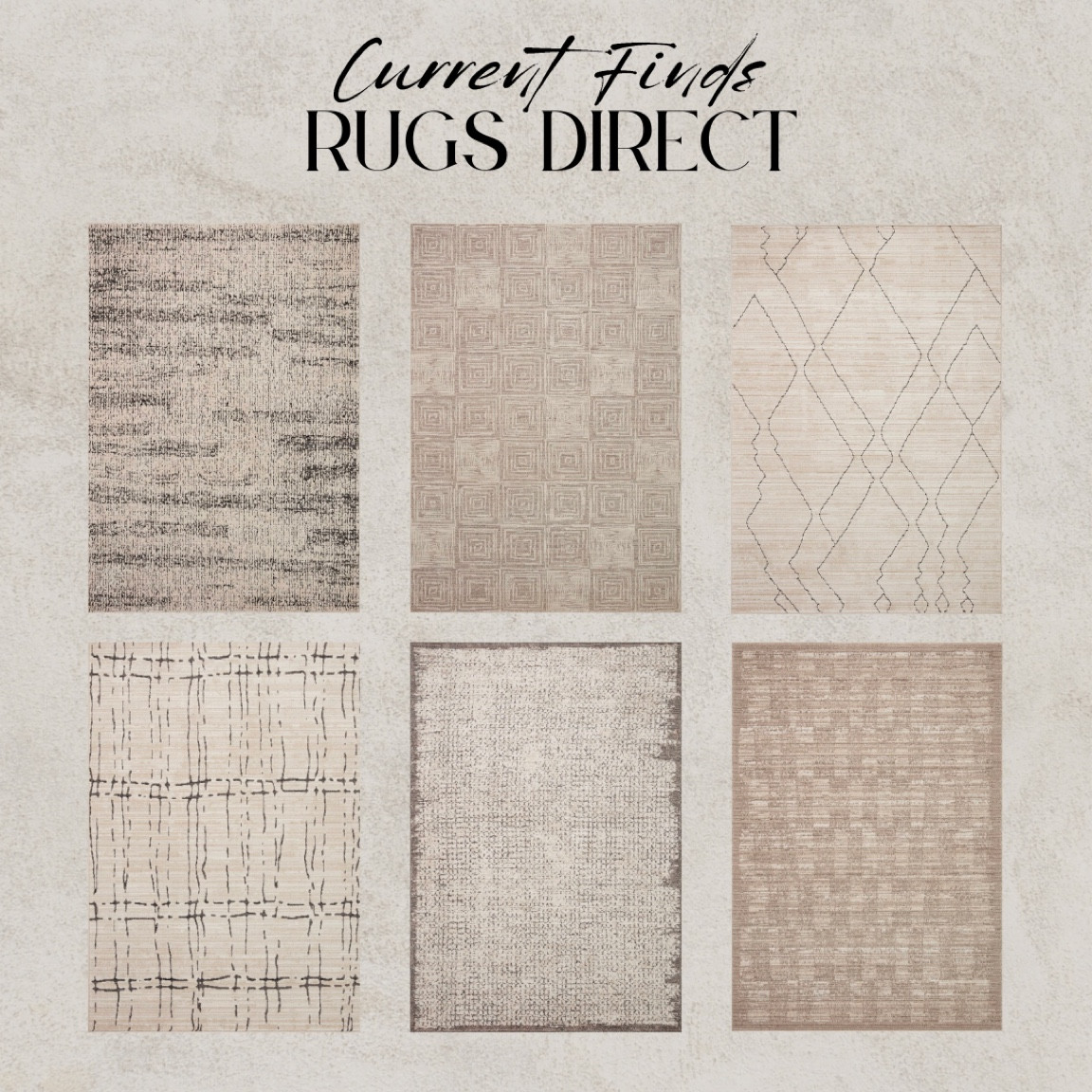 My favorite taupe, beige and brown rugs from RugsDirect. They all are durable and pet friendly! Taupe rug, striped rug, textured rug, checkered rug wool rug, abstract rug #rug #ltk #ltksale

#LTKhome #LTKFind #LTKSale