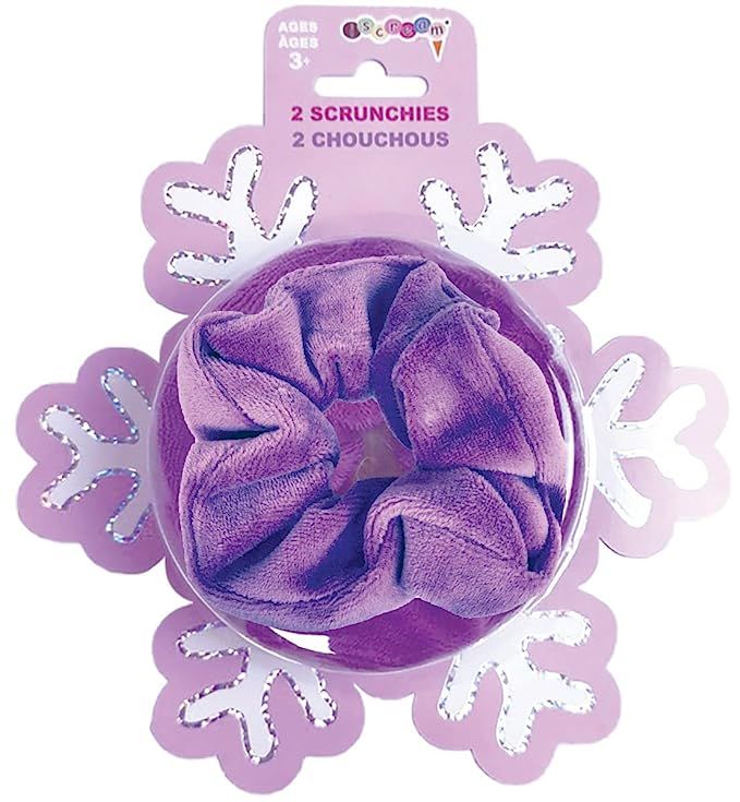 iscream Silky Soft Velour and Shiny Gloss Set of 2 Holiday Scrunchies - Purple & White | Amazon (US)