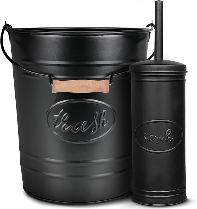 Autumn Alley Farmhouse Bathroom Trash Can and Toilet Brush Set - Rustic Farmhouse Bathroom Access... | Amazon (US)