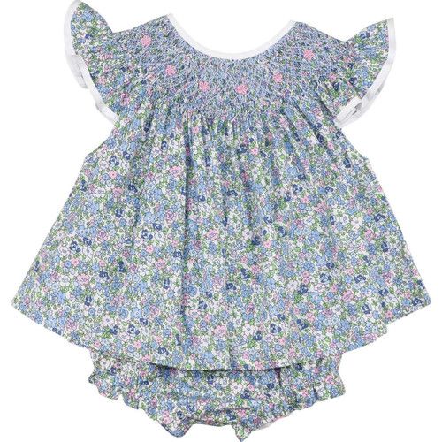 Blue Liberty Floral Smocked Diaper Set | Cecil and Lou