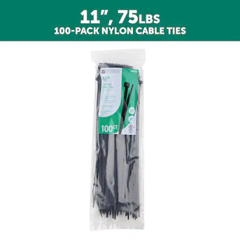 Utilitech 11-in Nylon Zip Ties Black with Uv Protection (100-Pack) | Lowe's