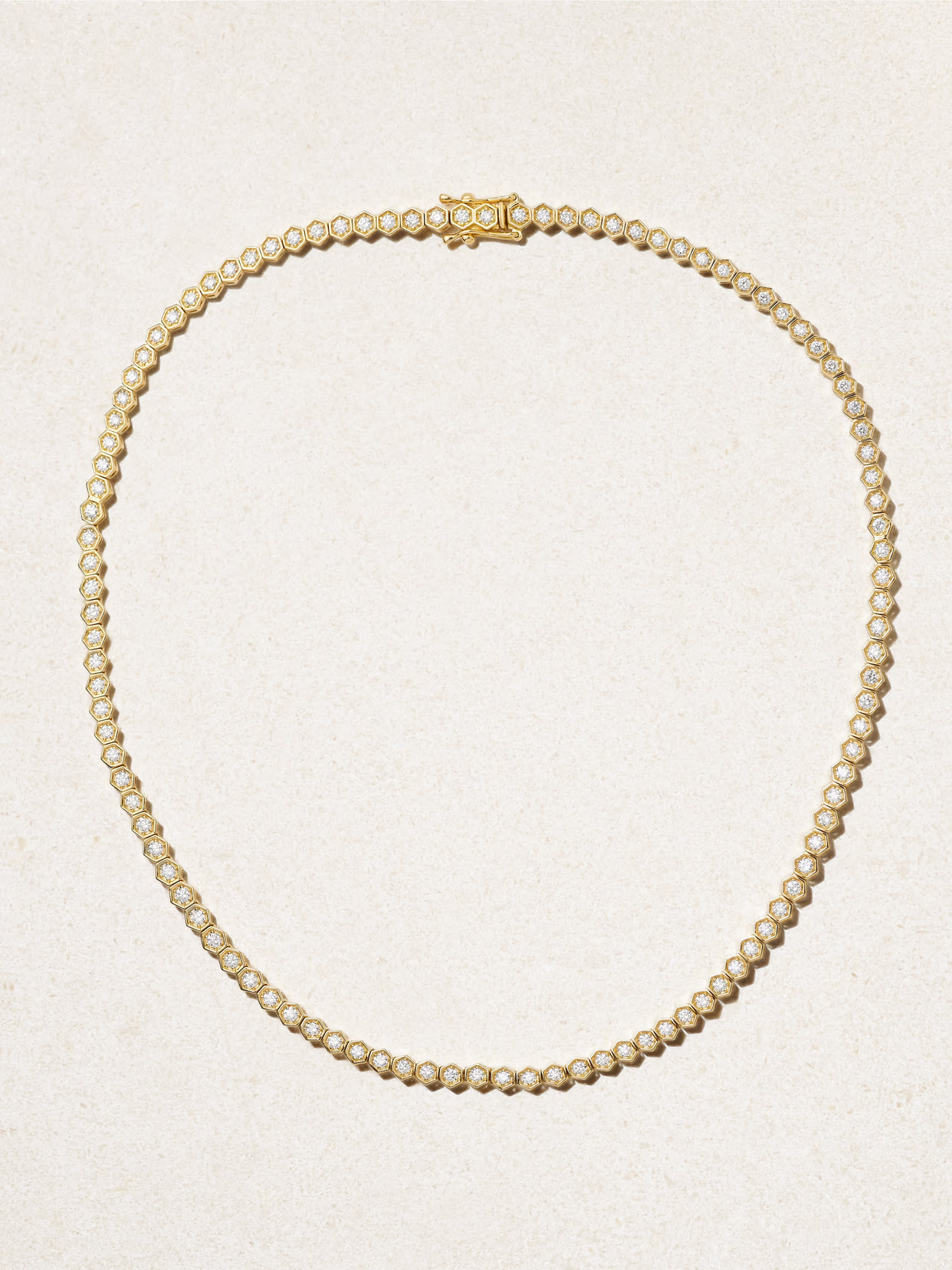 KOLOURS JEWELRY - Hexagon Large 18-karat Gold Diamond Necklace - One size | NET-A-PORTER (US)