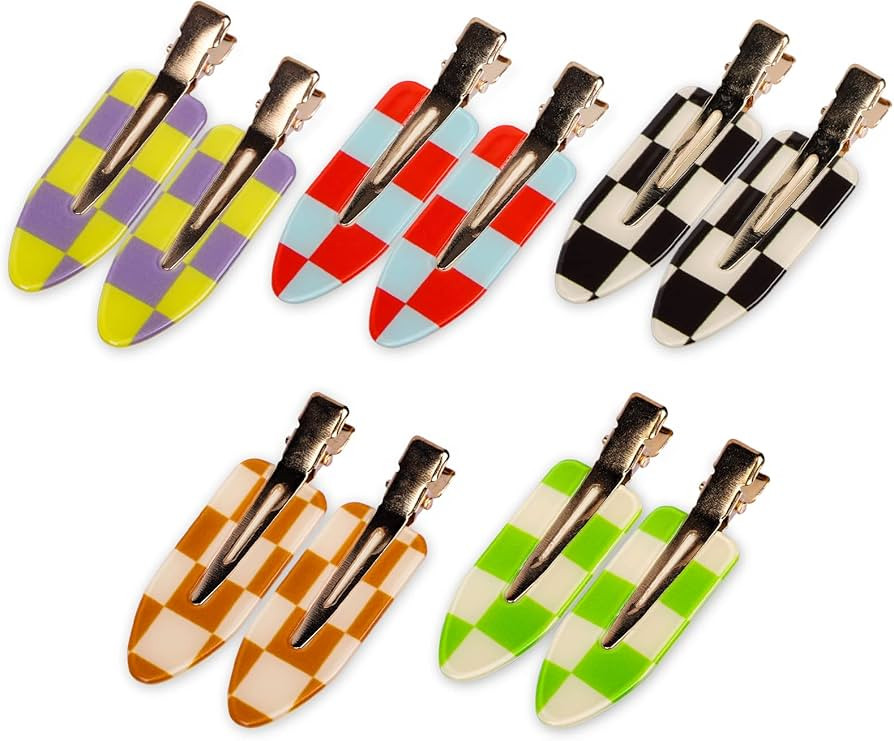 Magicsky 10PCS No Bend Hair Clips, Acrylic Resin Flat Styling Clip, No Crease Curl Pins, Bang Sea... | Amazon (US)
