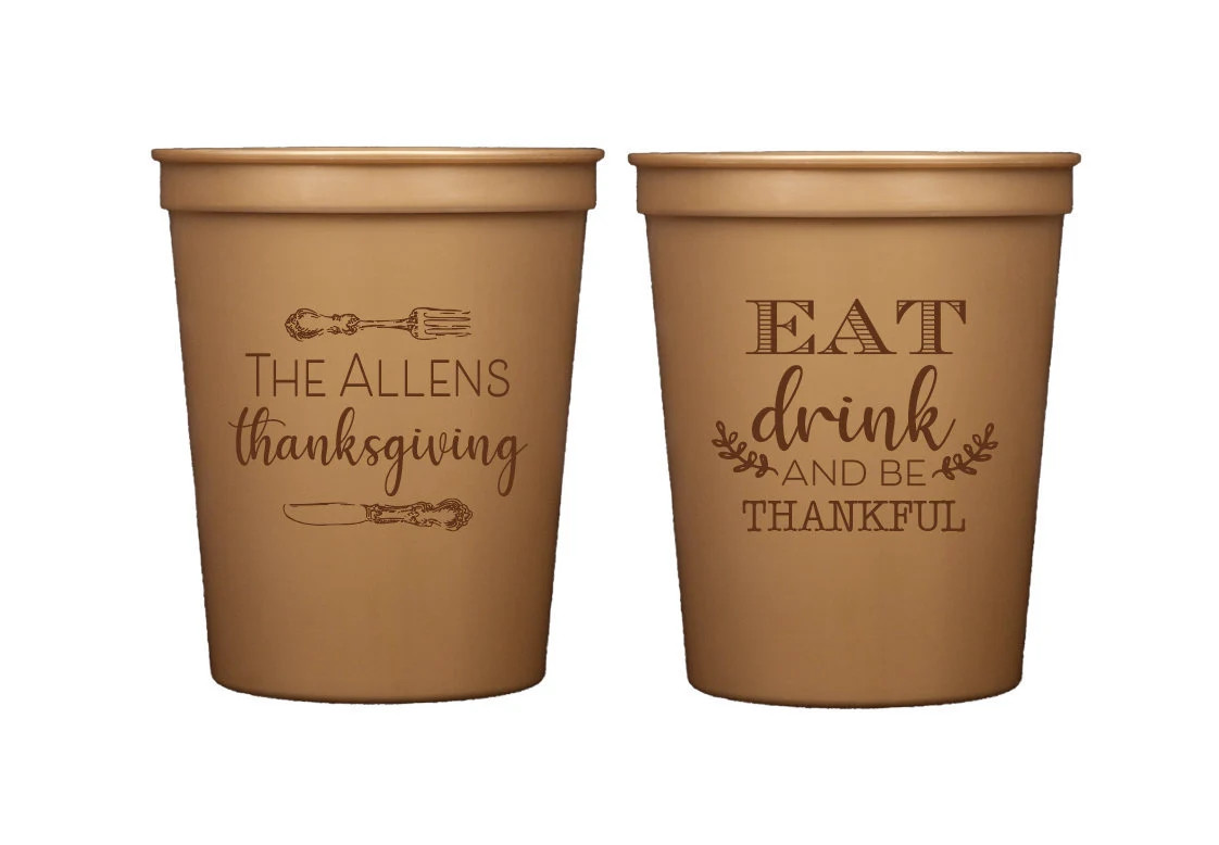 Thanksgiving cups, Eat drink and be thankful, Turkey time cups, Personalized thanksgiving cups, Personalized friends giving cups | Etsy (Global)