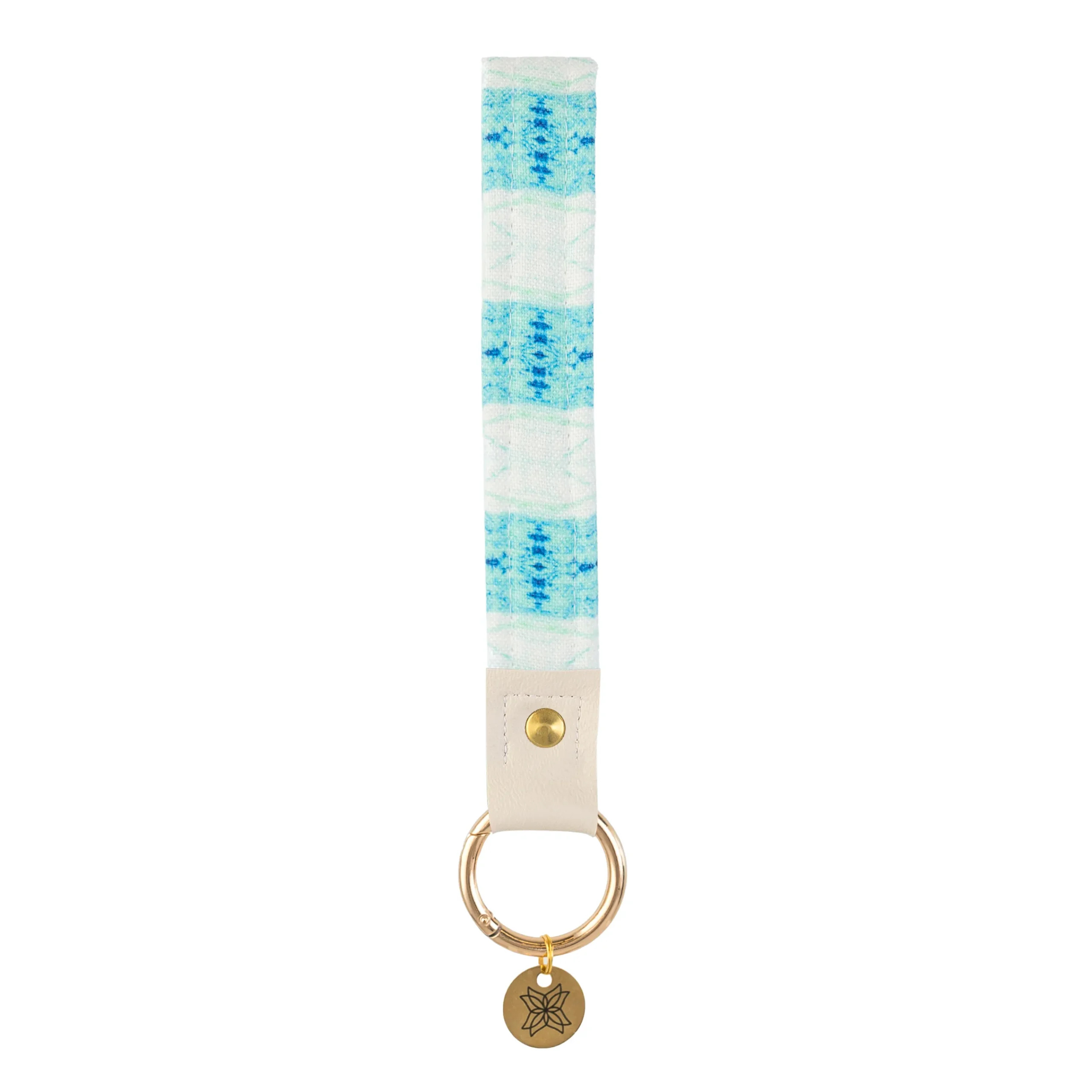 Island Tropical Blue Fabric Loop Keychain | EVELYN & KATE (US)