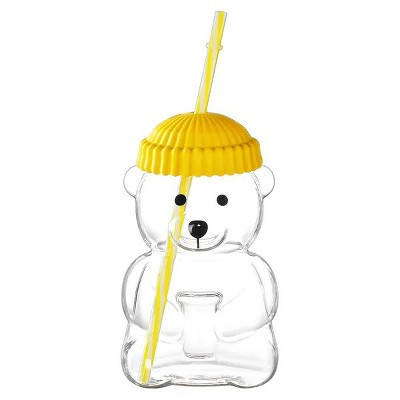 1 PCS 20 OZ Green Little Bear Glass Straw Cup High Borosilicate Heat-resistant Glass Cup For Juice, Milk and Cold drinks | Target