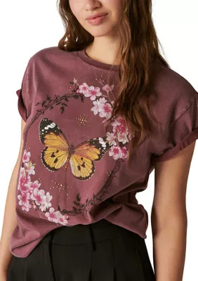 Butterfly Studs Boyfriend Graphic T-Shirt | Belk