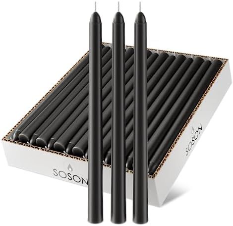 Simply Soson 10 inch Taper Candles Bulk 30 Pack Black Candle Sticks Candlesticks | Amazon (US)