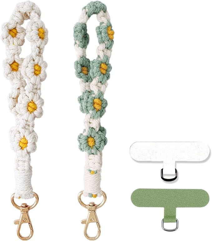 CHIWUTECH Boho Macrame Phone Wrist Strap, Cell Phone Lanyard with Tether Tab, Smartphone Wristlet... | Amazon (US)