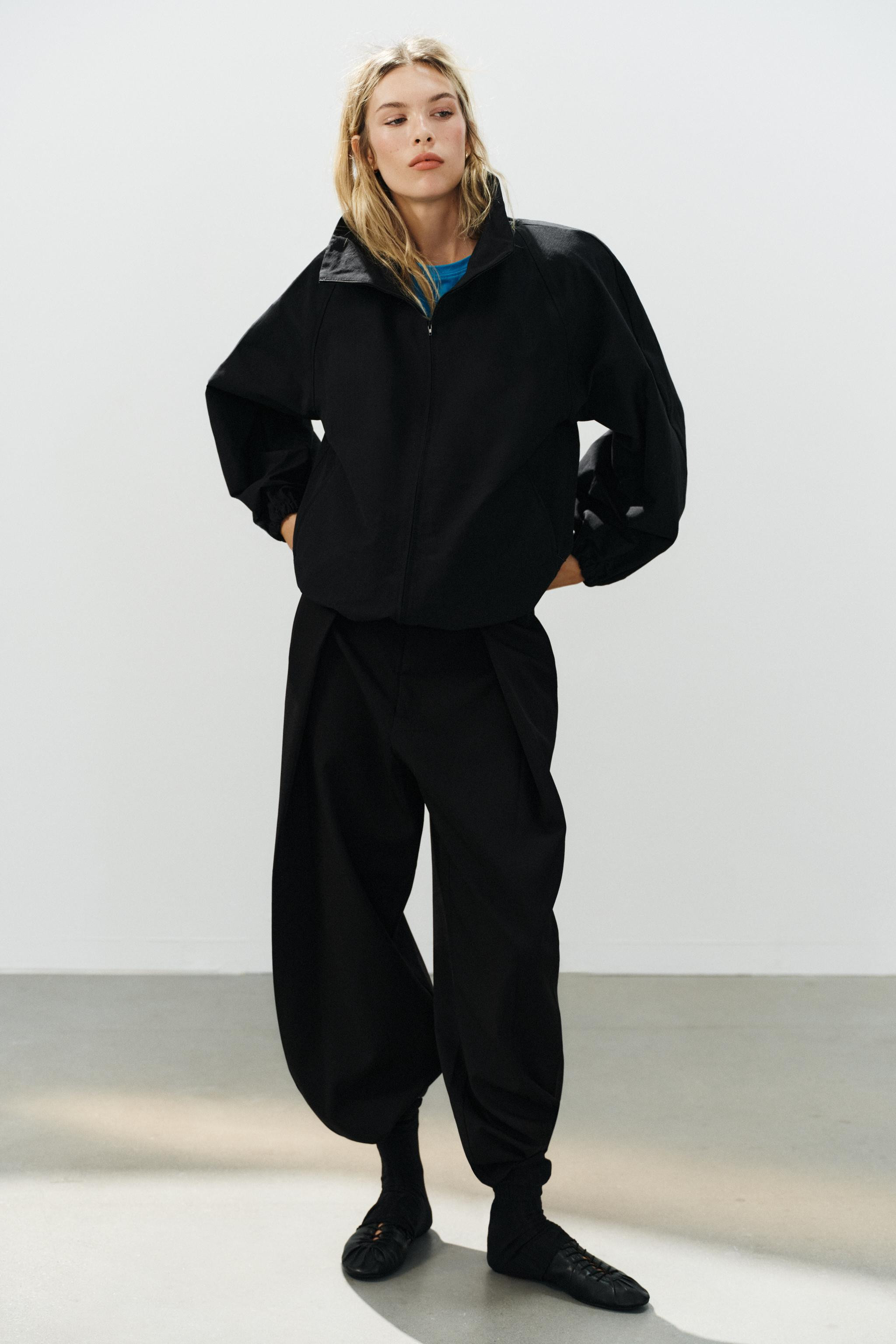 TECHNICAL FABRIC JACKET WITH SHOULDER PADS | Zara US