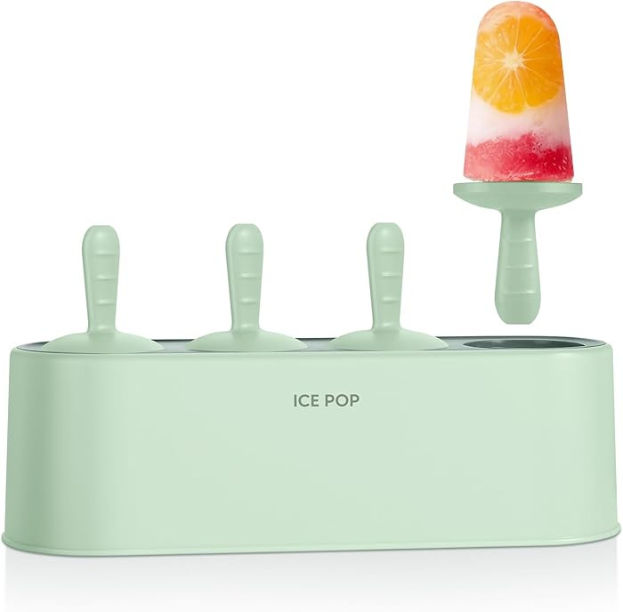 Popsicle Mold Set 4 Pieces Homemade Silicone Popsicle Maker Easy Release Ice Cream Molds Reusable... | Amazon (US)