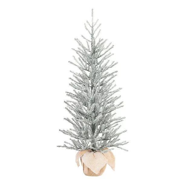Holiday Time Snow Capped Green Fir Tree with Burlap Base, 48" - Walmart.com | Walmart (US)