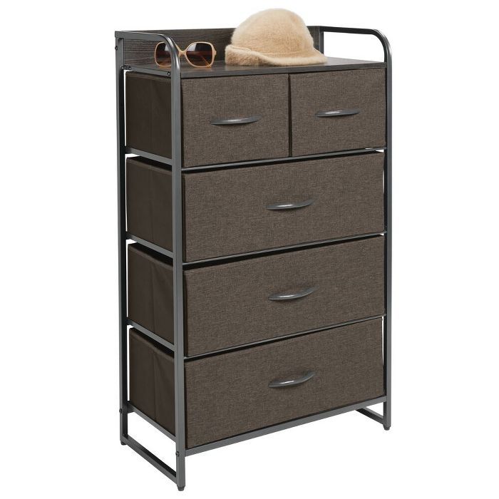 mDesign Tall Dresser Storage Chest, 5 Fabric Drawers | Target