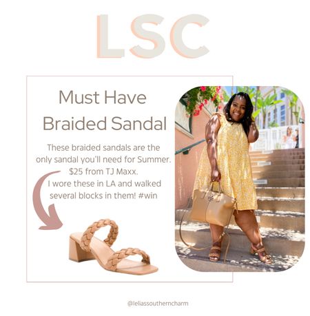 The best neutral braided sandal! So comfy and only $25!! 

Workwear / concert / vacation / resort / pool / shoes under $25 / TJ Maxx / Low block heel 

#LTKunder50 #LTKworkwear #LTKshoecrush