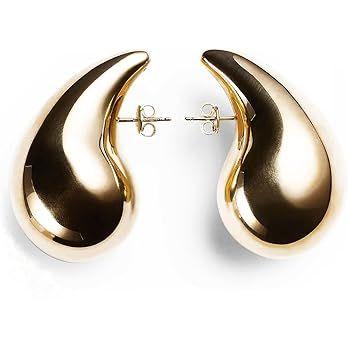 Chunky Gold Hoop Earrings for Women, Hypoallergenic Teardrop Design, Perfect Fashion Jewelry for ... | Amazon (US)