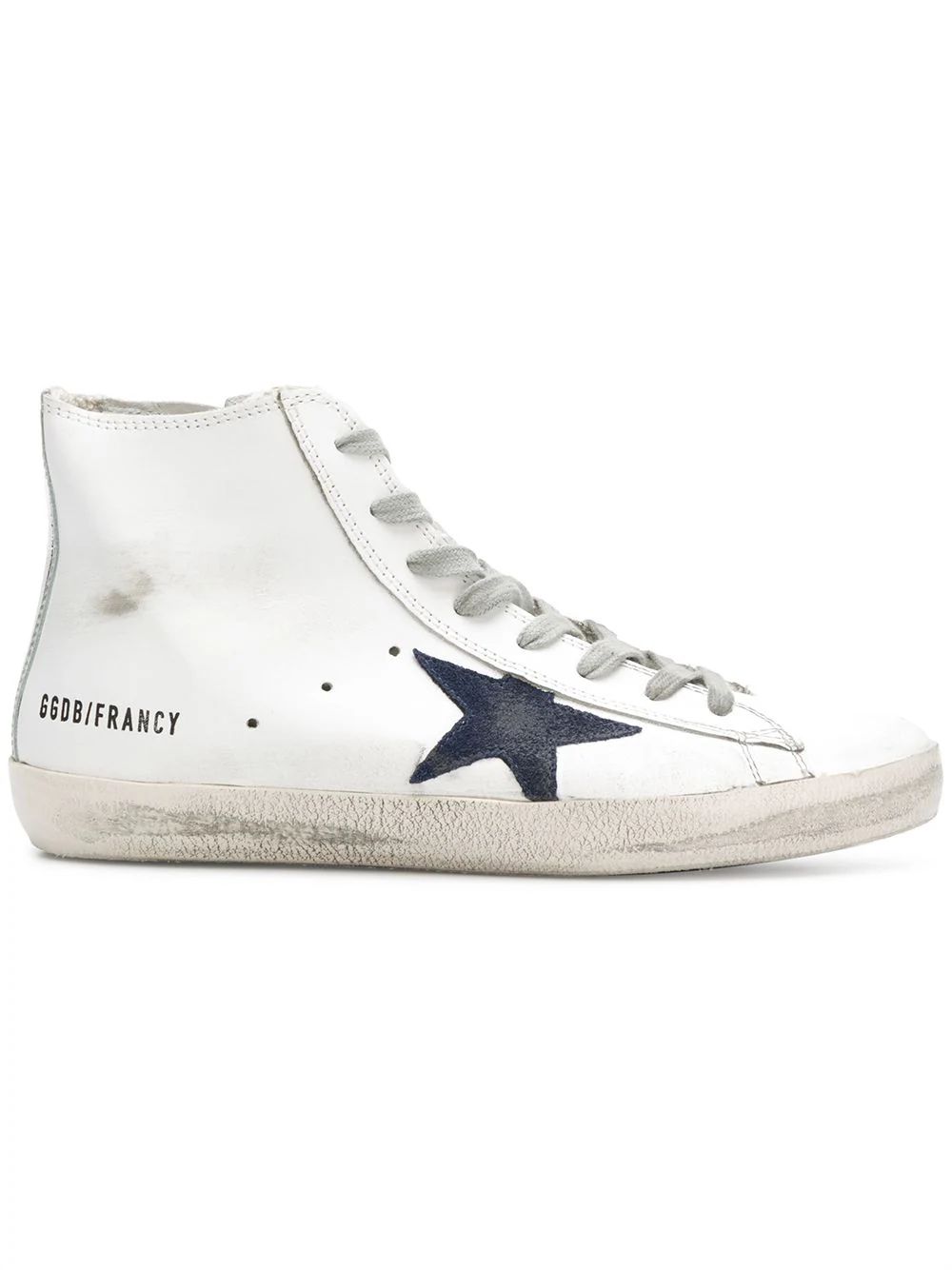 Golden Goose Deluxe Brand distressed Francy high-top sneakers - White | FarFetch US