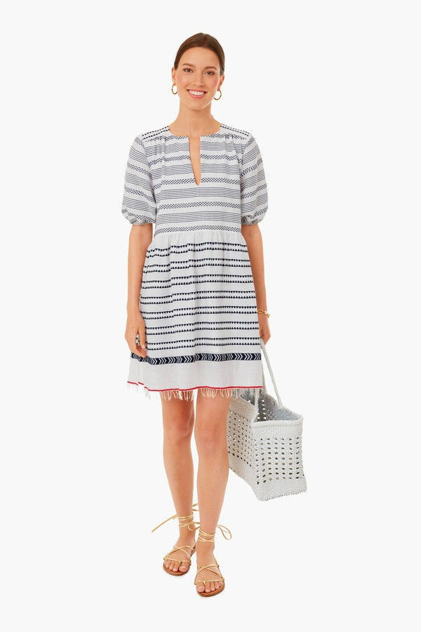Navy Yeshi Short Sleeve Popover Dress | Tuckernuck (US)