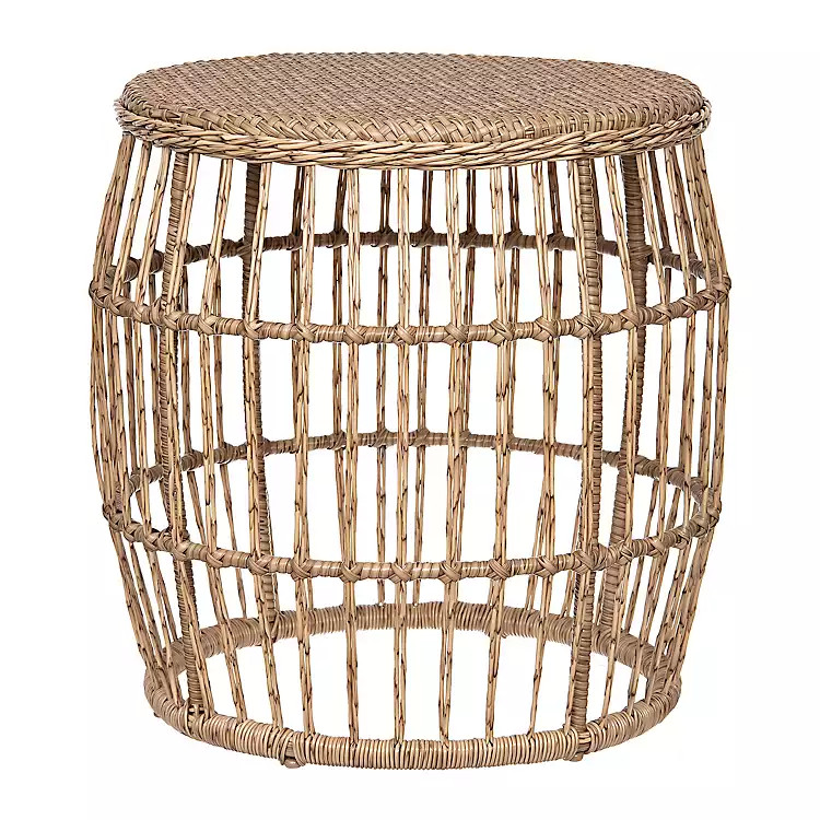 Natural Wicker Outdoor Side Table | Kirkland's Home
