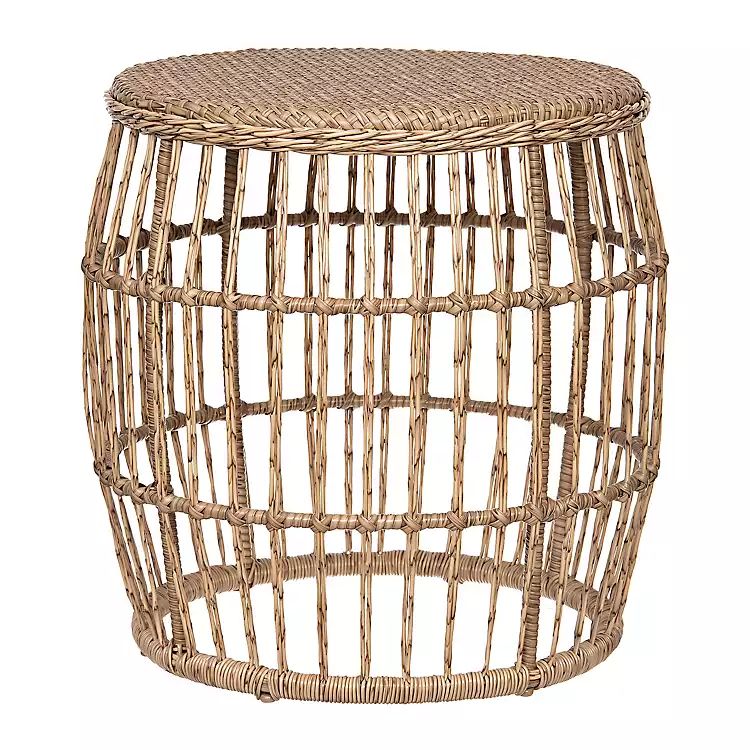 Natural Wicker Outdoor Side Table | Kirkland's Home