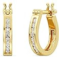 Gilded 1/4 Carat Total Weight Lab-Grown Diamond Fashion Hoop Earrings for Women in 925 Sterling S... | Amazon (US)