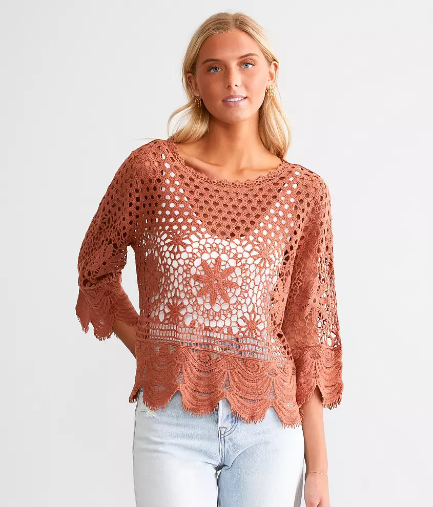 Eyelash Crochet Lace Top | Buckle