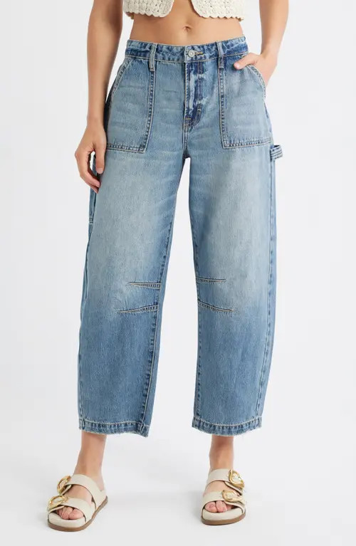 HIDDEN JEANS Crop Barrel Jeans in Med.wash at Nordstrom, Size 25 | Nordstrom