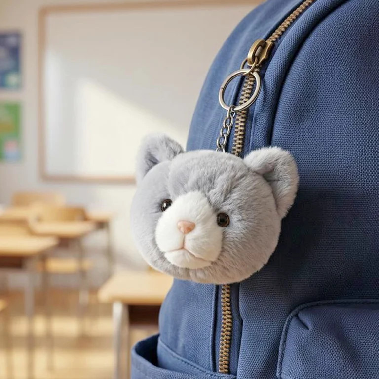 Pen+Gear Mini Plush Cat Bag Charm, Gray and White | Walmart (US)