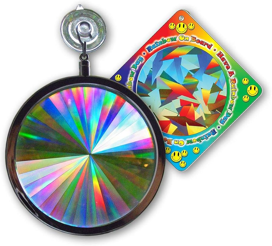 Rainbow Symphony- Rainbow Window Suncatcher, Axicon Prism Pattern, with Bonus Rainbow on Board Su... | Amazon (US)