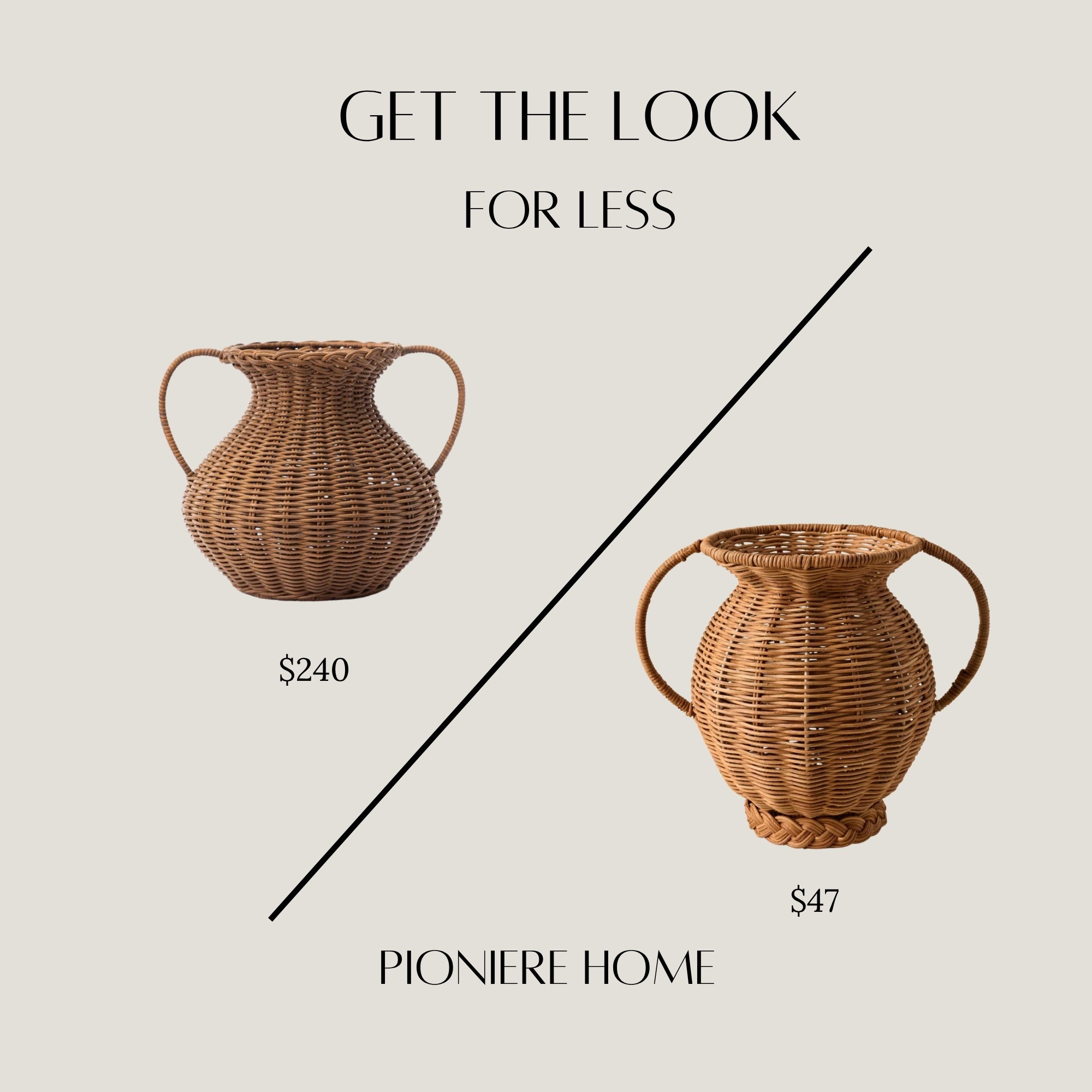 Get the look for less woven vase with handles. McGee & co dupe, spring decor, vase, designer look for less

#LTKSeasonal #LTKHome #LTKSaleAlert