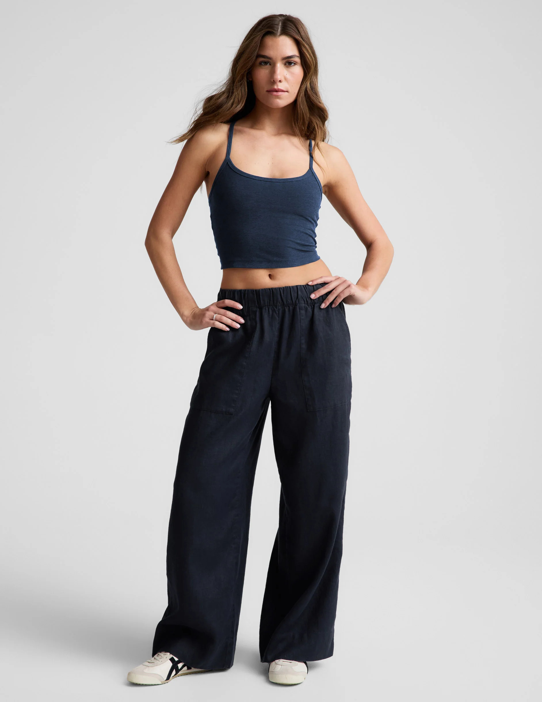 SoftWash Linen Wide Leg Pants - Nocturnal Navy | Beyond Yoga | Beyond Yoga