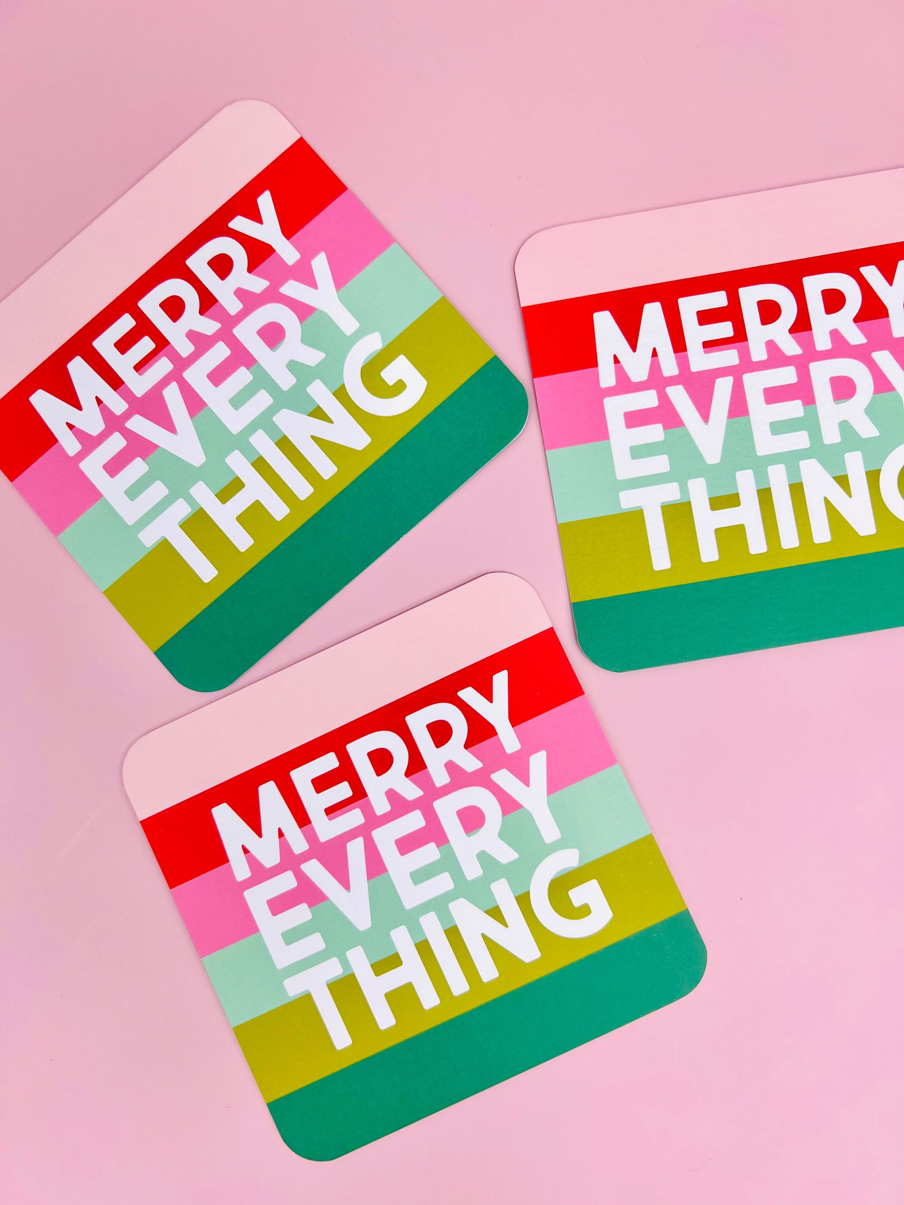 Merry Everything Holiday Coasters | Joy Creative Shop