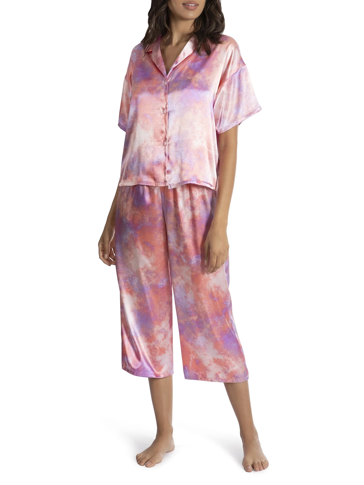 Secret Treasures Women’s and Women’s Plus Crop PJ Set | Walmart (US)