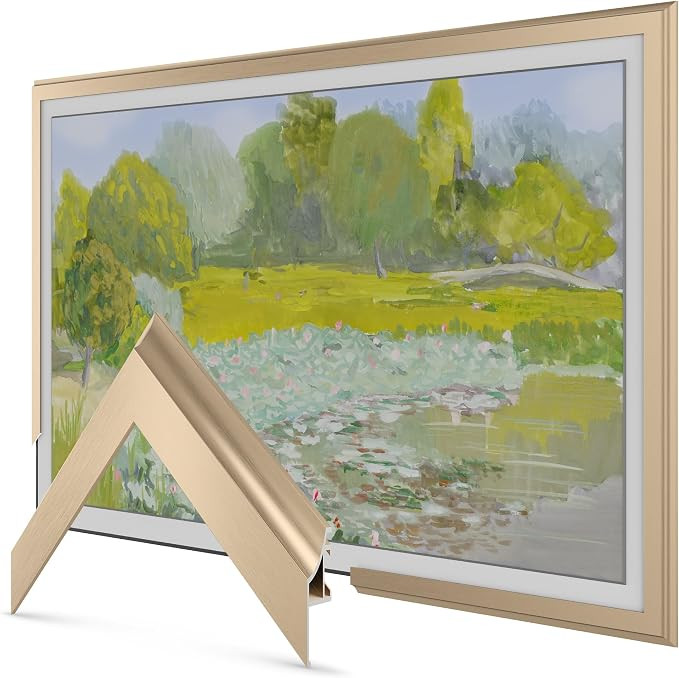 Pale Gold Scoop 50" Alloy Deco TV Frame - Compatible ONLY with Samsung The Frame TVs (Fits 2021-2... | Amazon (US)