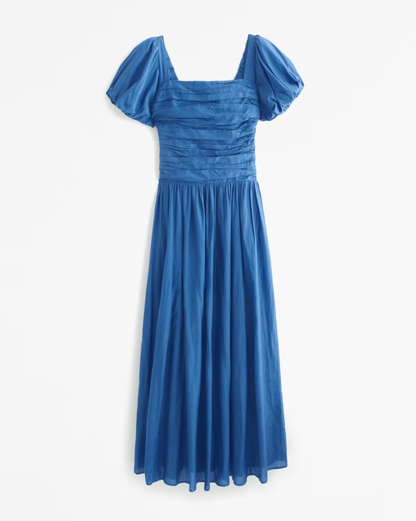 Women's The A&F Emerson Dropped Waist Puff Sleeve Maxi Dress | Women's | Abercrombie.com | Abercrombie & Fitch (US)