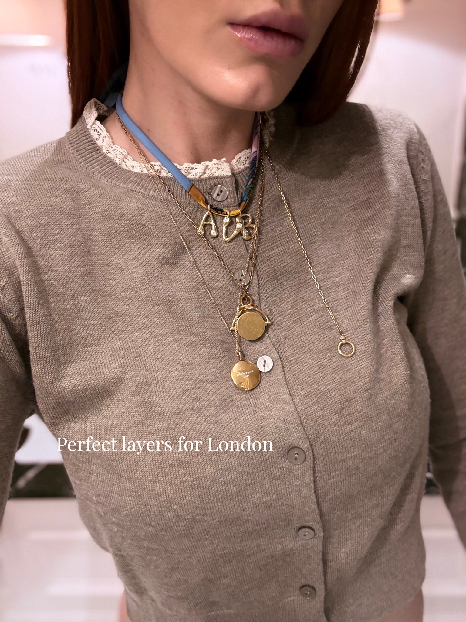 Just landed in London and these little details felt so right. 
I layered several gold necklaces, including this newer festive one on a scarf rope. 
I tagged exacts except the third necklace is old Celine. ✨

#LTKootd #LTKTravel