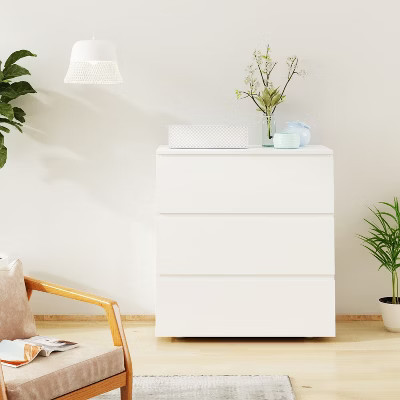 Hitow Three Drawer Chest of Drawers Modern Dresser for Bedroom White | Target