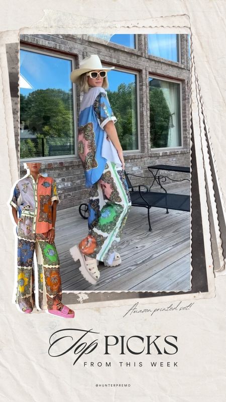 Top picks! Amazon printed set, matching set, summer outfit, sandals 

#LTKFindsUnder100 #LTKStyleTip