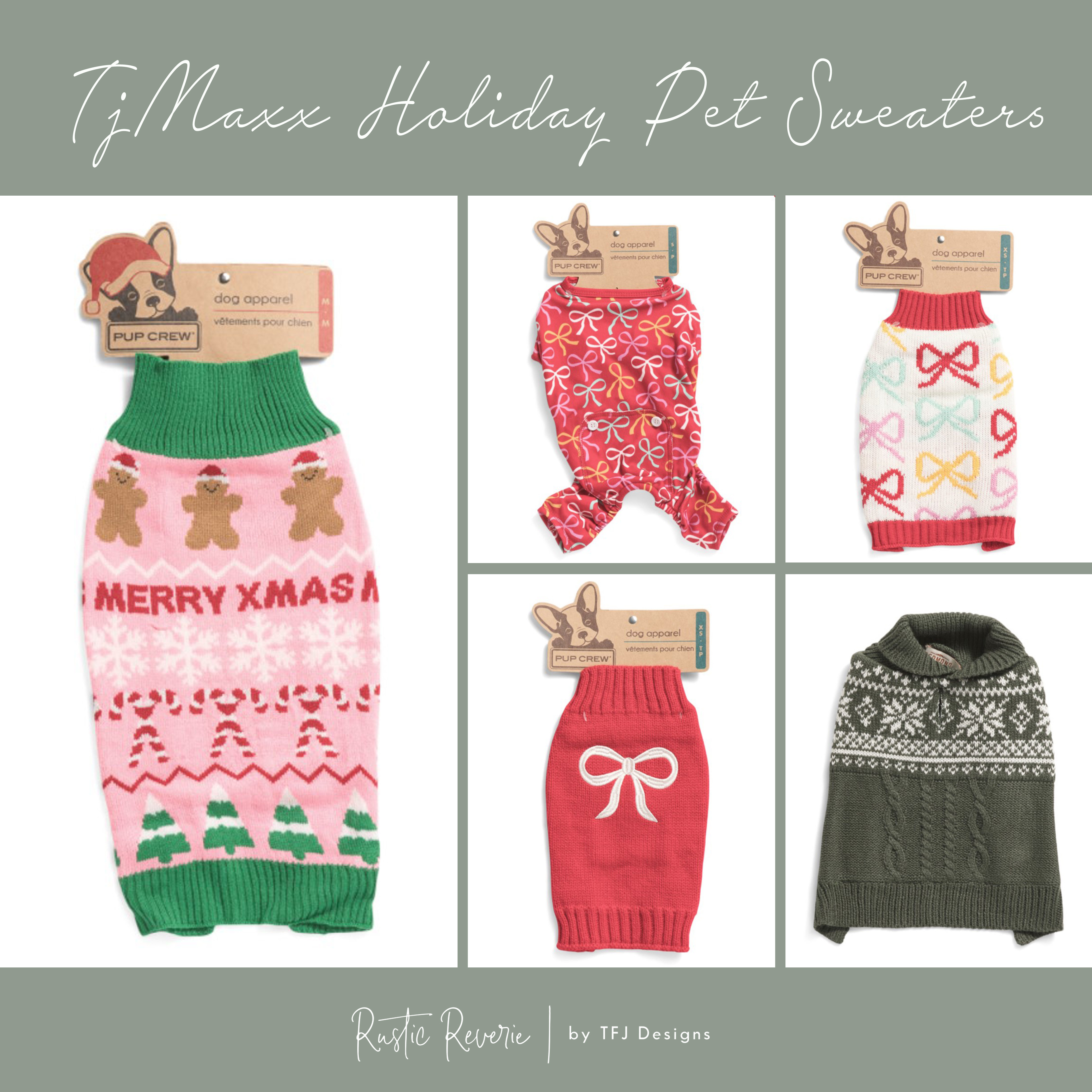I rounded up some adorable holiday Pet Sweaters from TJMaxx! ☃️ 

cat dog christmas holiday pictures outfits cardigan gingerbread bow pjs #LTKPets

#LTKFindsUnder50 #LTKSeasonal