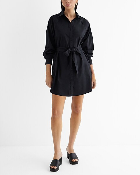 Boyfriend Poplin Portofino Shirt Dress | Express